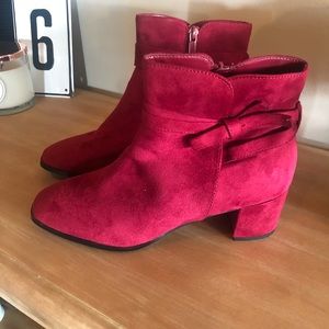 New East 5th Red Ankle Boots - new